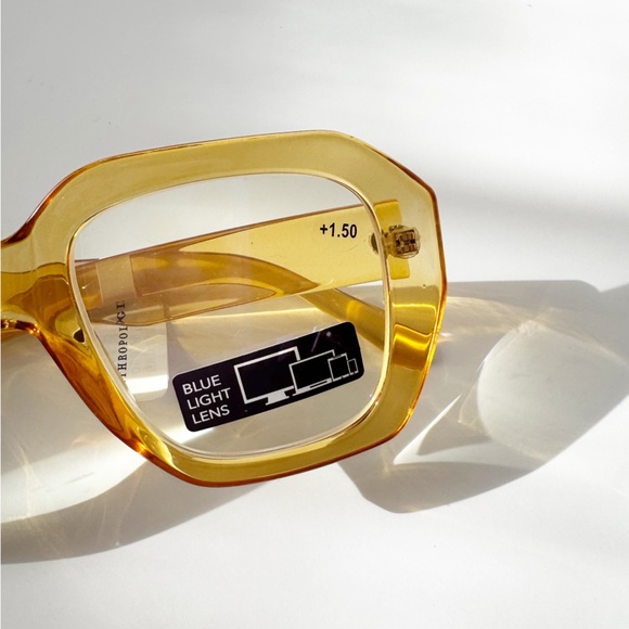 Anthropologie Frannie Square Reader Eyeglasses - Yellow 1.50 | NWT
